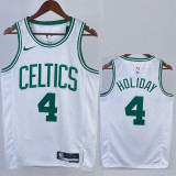 22-23 CELTICS HOLIDAY #4 White Home Top Quality Hot Pressing NBA Jersey