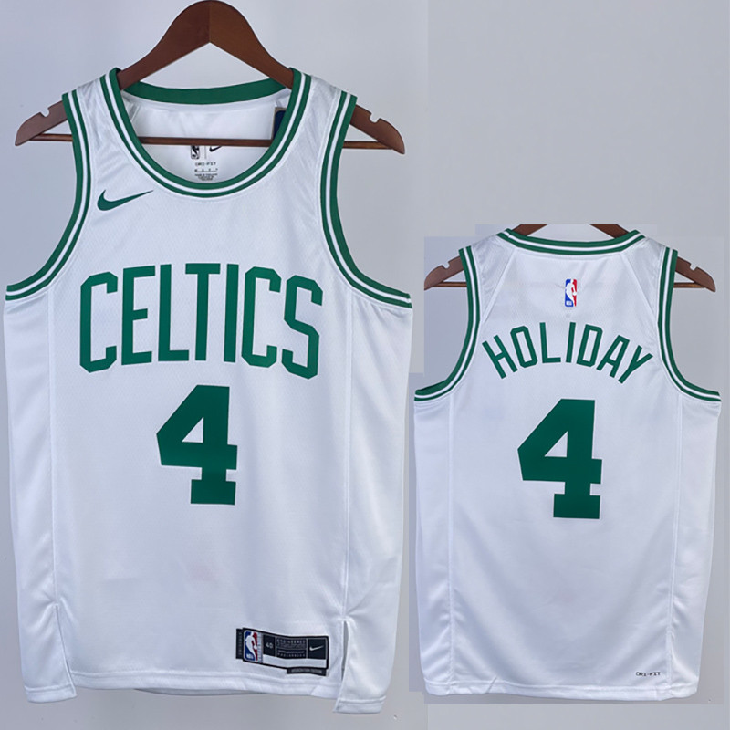 22-23 CELTICS HOLIDAY #4 White Home Top Quality Hot Pressing NBA Jersey