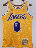 2023 LAKERS & BAPE #93 Yellow Top Quality Hot Pressing NBA Jersey