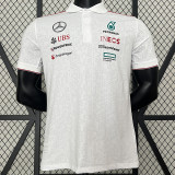 2024 F1 Mercedes White Polo Racing Suit