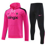 Mens Chelsea Hoodie Sweatshirt + Pants Training Suit Pink 2024/25