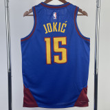22-23 Nuggets JOKIC #15 Blue Top Quality Hot Pressing NBA Jersey (Trapeze Edition)
