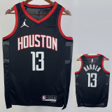 23-24 Rockets HARDEN #13 Black Top Quality Hot Pressing NBA Jersey (Trapeze Edition)