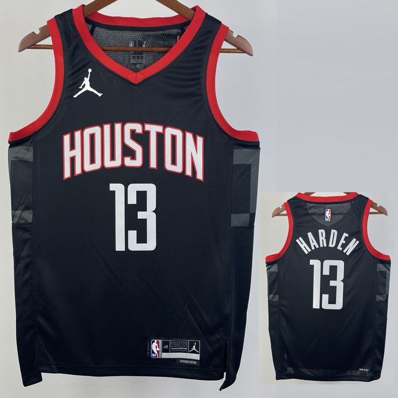 23-24 Rockets HARDEN #13 Black Top Quality Hot Pressing NBA Jersey (Trapeze Edition)