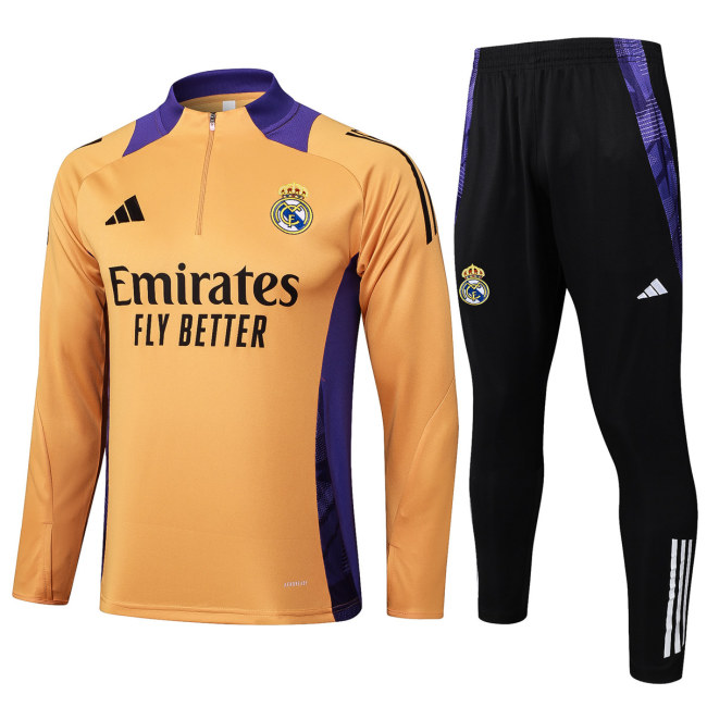 Mens Real Madrid Training Suit Yellow 2024/25