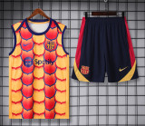 24-25 Mens Barcelona Red-Yellow Vest Short traning suit