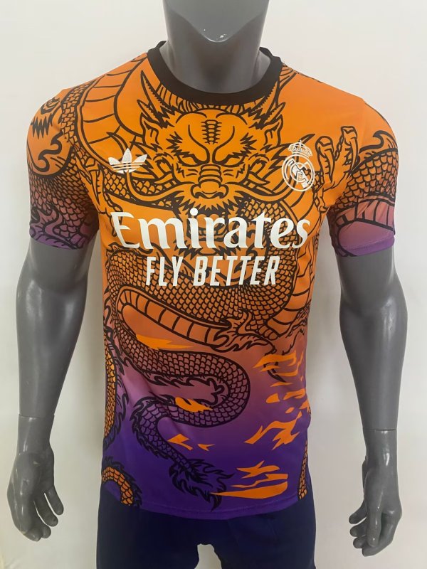 Mens Real Madrid Special Edition Orange Dragon Jersey 2024/25