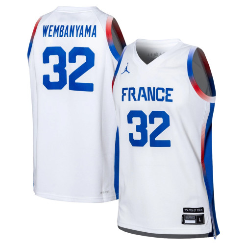 Mens Nike White France Basketball Player Jersey - Olympic Games 2024