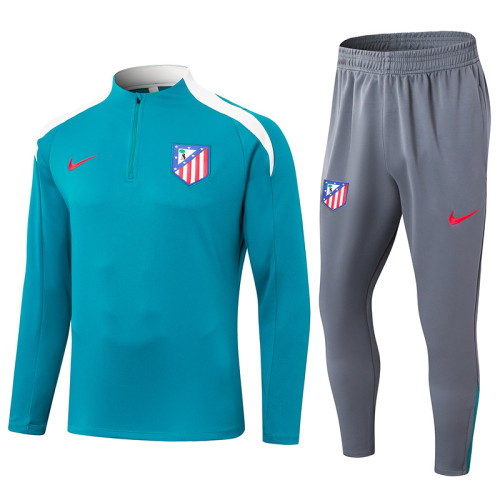 24-25  Atletico Madrid  Lake blue Half Pull Tracksuit