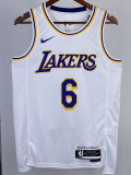 22-23 LAKERS JAMES #6 White Top Quality Hot Pressing NBA Jersey
