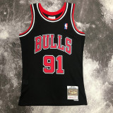 1998 BULLS RODMAN #91 Black Retro Top Quality Hot Pressing NBA Jersey