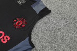 24-25 Man Utd Black Tank top and shorts suit