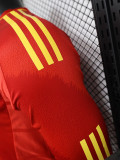 24-25 Spain Home Long Sleeve Player Version Soccer Jersey