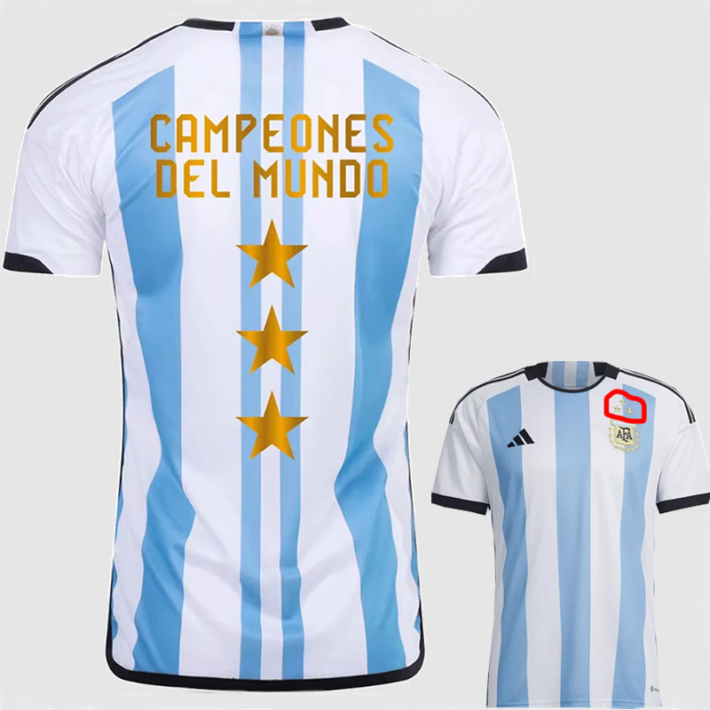 22-23 CAMPEONES DEL MUNDO 3 Stars Argentina Home Fans Soccer Jersey