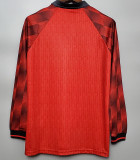 1996 Man Utd Home Long Sleeve Retro Soccer Jersey