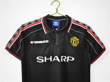 Mens Manchester United Retro Black Jersey 1998/99