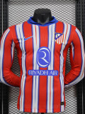 24-25  Atletico Madrid Home Long Sleeve Player Version Soccer Jersey