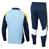 24-25  Real Madrid Light blue Half Pull Tracksuit