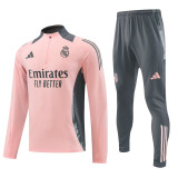 24-25  Real Madrid Pink Half Pull Tracksuit