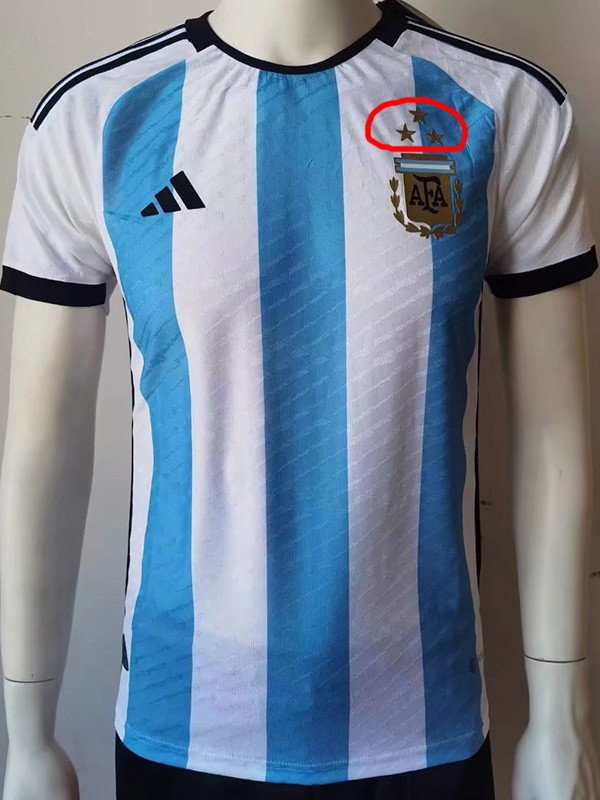 22-23 Argentina Home 3 Stars Player Version Soccer Jersey