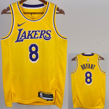22-23 LAKERS BRYANT #8 Yellow Top Quality Hot Pressing NBA Jersey