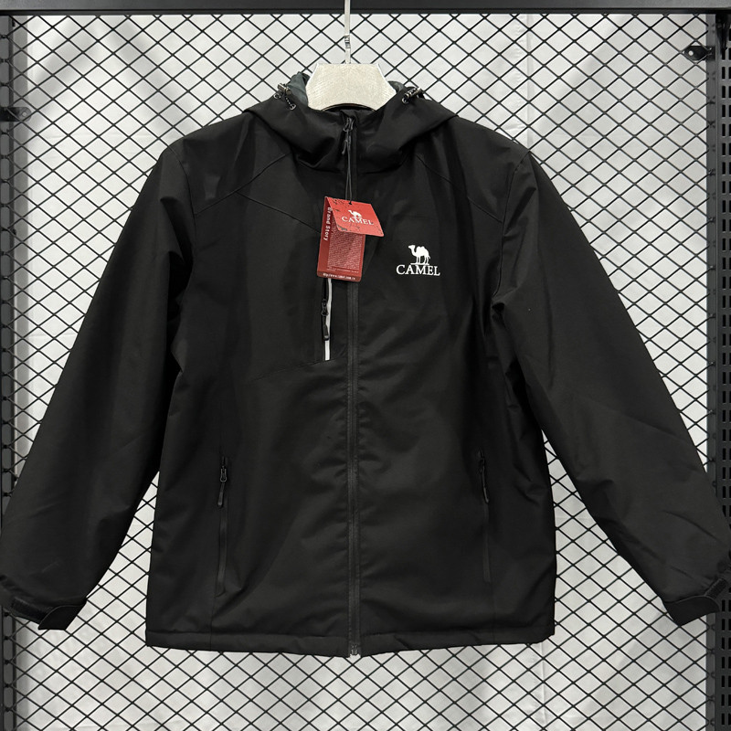 2024 Camel Velvet Thickened warm Black Outdoor Jackets