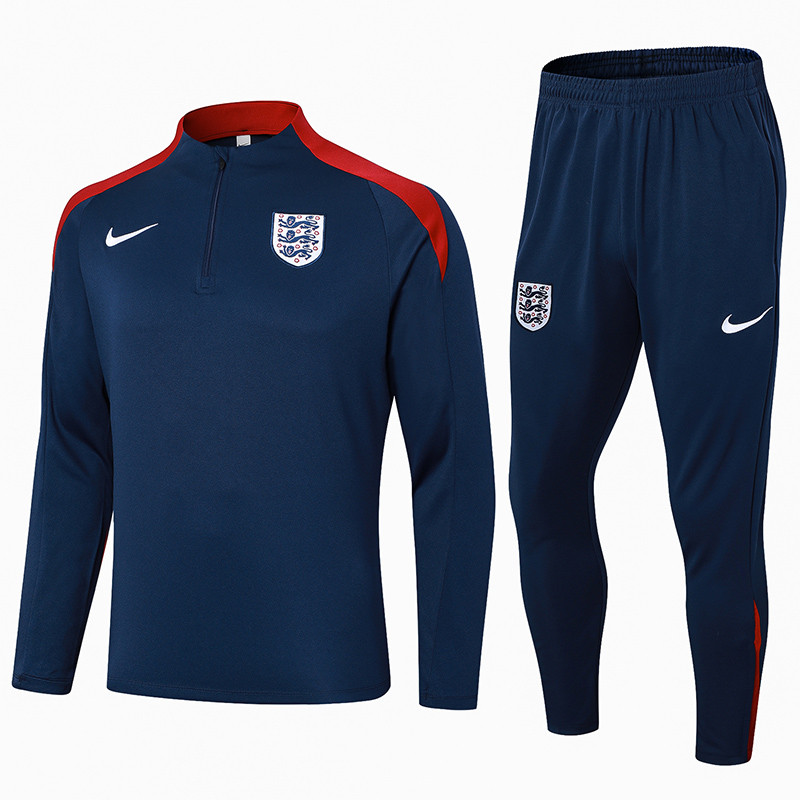 24-25 England Royal blue Half Pull Tracksuit