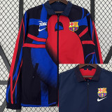 2024 Mens Barcelona  Red & Dark Blue Double Sided Windbreaker