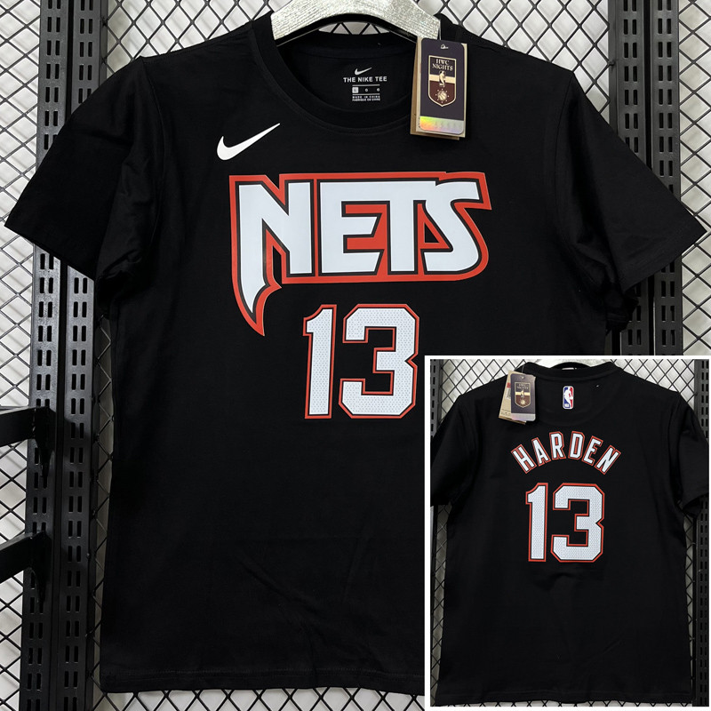 T202 Nets HARDEN #13 Black High Quality Casual T-Shirt