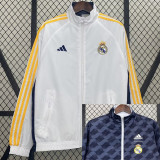 2024  Real Madrid White & Black Double Sided Windbreaker