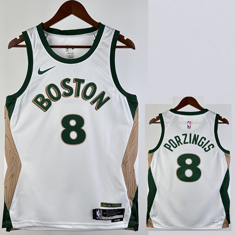 23-24 CELTICS PORZINGIS #8 White City Edition Home Top Quality Hot Pressing NBA Jersey