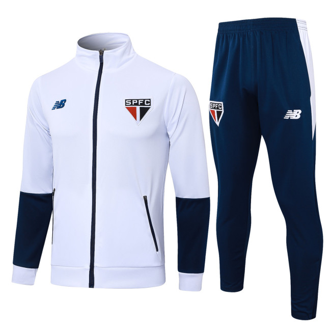 Mens Sao Paulo FC Jacket + Pants Training Suit White 2024/25