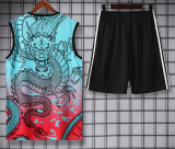 24-25 Real Madrid Green-Red Vest Short traning suit