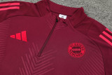 24-25 Bayern Deep Red Half Pull Tracksuit