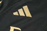 24-25  Real Madrid Black Half Pull Tracksuit