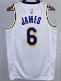 22-23 LAKERS JAMES #6 White Top Quality Hot Pressing NBA Jersey
