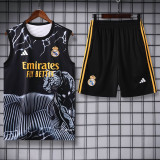 24-25 Real Madrid Black white Vest Short traning suit