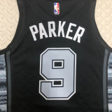 22-23 SA Spurs PARKER #9 Black Top Quality Hot Pressing NBA Jersey (Trapeze Edition)