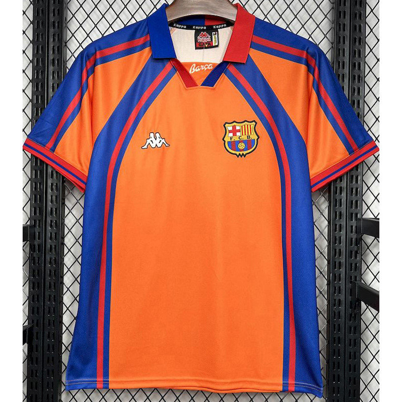 1997-1998 Mens Barcelona   UCL Edition Away Retro Soccer Jersey