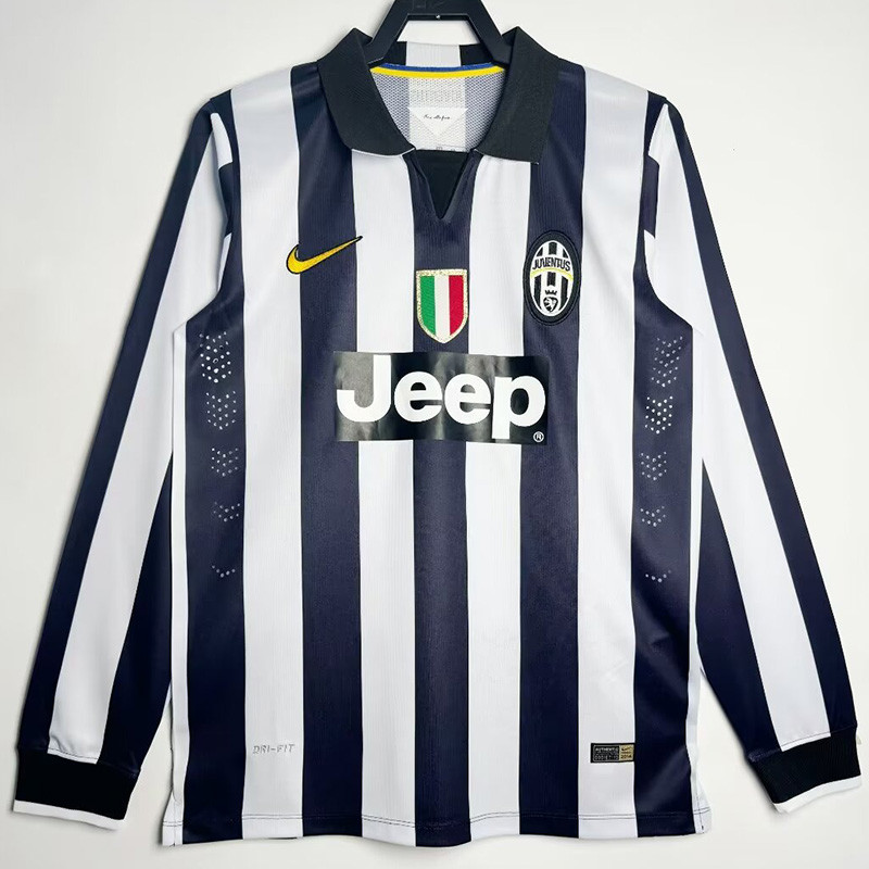 2014-2015 JUV Home Retro Long Sleeve Soccer Jersey