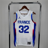 Mens Nike White France Basketball Player Jersey - Olympic Games 2024