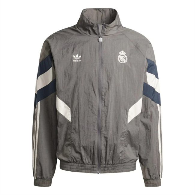 Mens Real Madrid adidas Originals LFSTLR Anthem Track Top Charcoal 2024/25