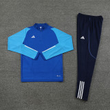 2024 AD Fancy Blue Kids Half Pull Tracksuit