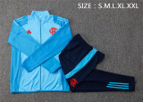 Mens Flamengo Jacket + Pants Training Suit Light Blue 2024/25
