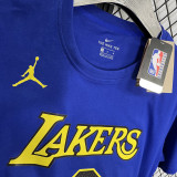 T182 Lakers Jordan JAMES #6 Blue High Quality Casual T-Shirt
