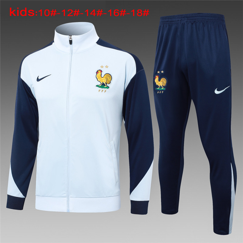Kids France Jacket + Pants Training Suit Light Blue 2024
