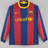 2010-2011 Mens Barcelona Home Retro Long Sleeve Soccer Jersey
