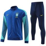 24-25 Brazil Fancy blue Jacket Tracksuit
