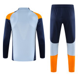 24-25 Mens Real Madrid  Light blue Long Sleeve Training Tracksuit