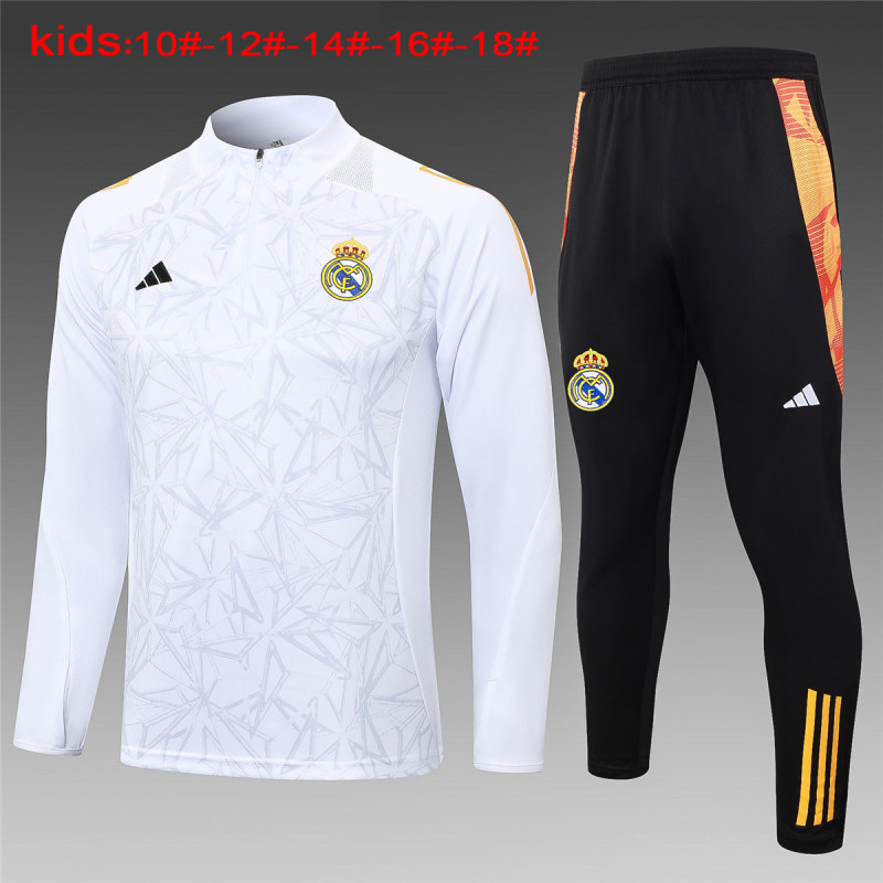 Kids Real Madrid Training Suit White 2024/25
